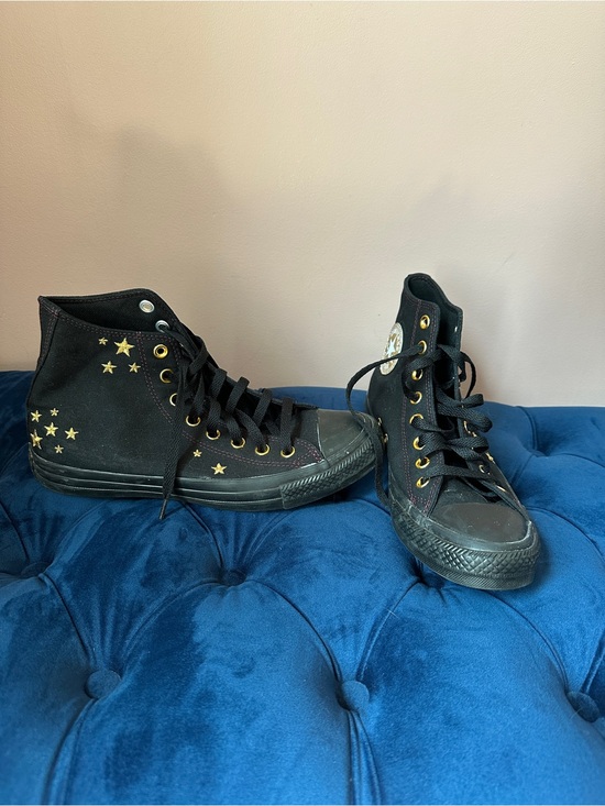 Converse Shoes - Converse special edition Black High-Top Canvas Sneakers with Gold Star Accents